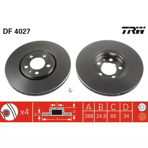 TRW Ön Fren Diski DF4027