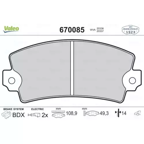 VALEO Ön Fren Balatası Tk 670085