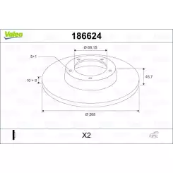 VALEO Arka Fren Diski Havalı Takım 186624