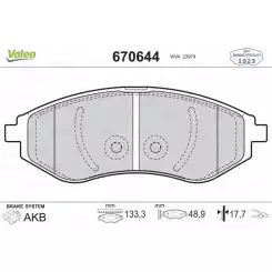 VALEO Ön Fren Balatası Tk 670644