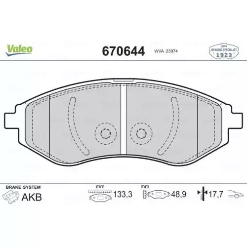 VALEO Ön Fren Balatası Tk 670644