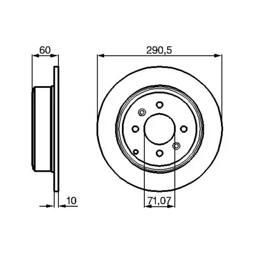 BOSCH Arka Fren Diski Düz 290Mm 0986478877