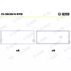 GLYCO Kol Yatak Std Adet 71-3639/4STD