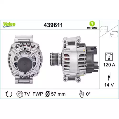 VALEO Alternatör Şarj Dinamosu 120A 439611