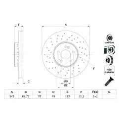 BOSCH Fren Diski Ön Adet 0986479G40