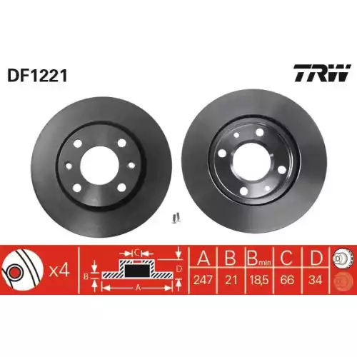 TRW Ön Fren Diski Takım DF1221