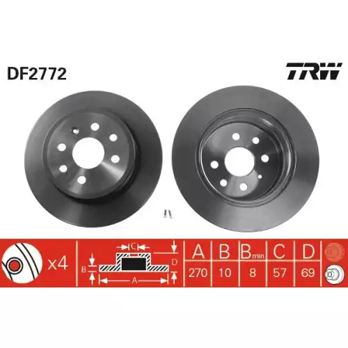 TRW Arka Fren Diski DF2772