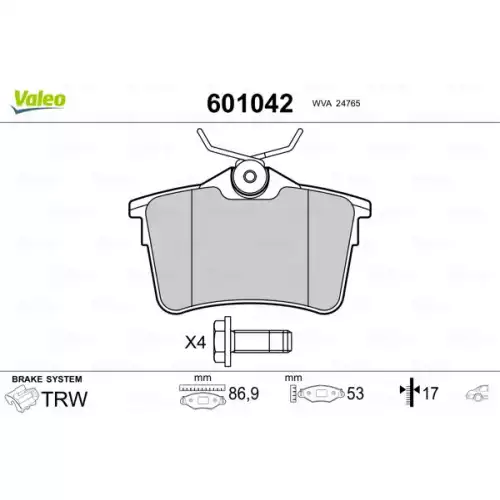 VALEO Ön Fren Balatası Tk 601042