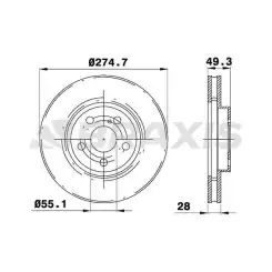 BRAXIS Ön Fren Diski Havalı 275Mm AE0323