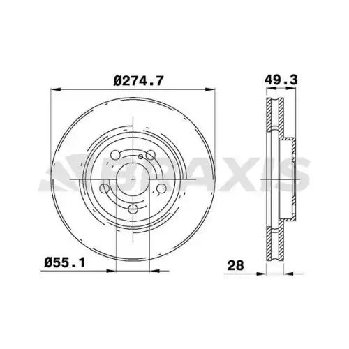 BRAXIS Ön Fren Diski Havalı 275Mm AE0323