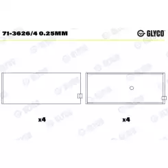 GLYCO Kol Yatak 0.25 71-3626/4 0.25MM