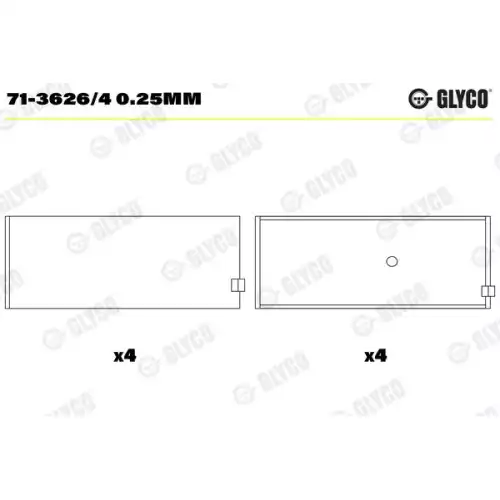 GLYCO Kol Yatak 0.25 71-3626/4 0.25MM