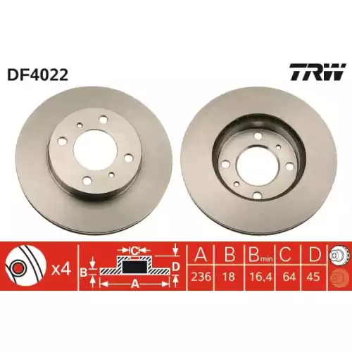 TRW Ön Fren Diski Havalı DF4022