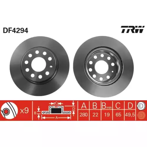 TRW Ön Fren Diski Takım DF4294