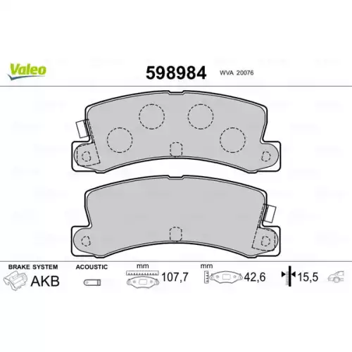 VALEO Ön Fren Balatası Tk 598984