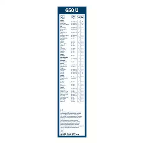 BOSCH Silecek Süpürgesi Ön Aerotwin Tekli 650mm 3397004587