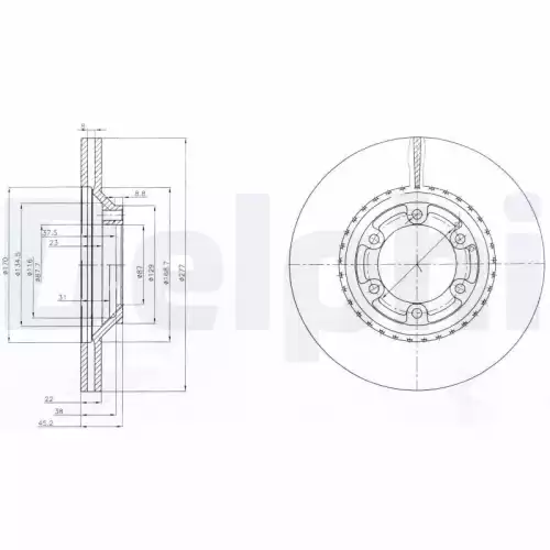 DELPHI Ön Fren Diski Havalı 277 6 BG3679