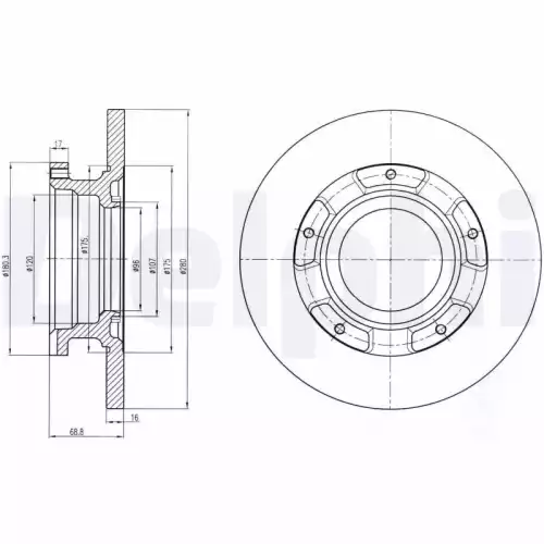 DELPHI Ön Fren Diski Havalı 280 5 BG4008