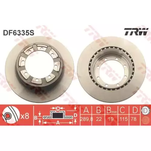 TRW Arka Fren Diski DF6335S