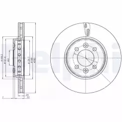 DELPHI Ön Fren Diski Havalı 280 mm 4 Karbonlu Takım BG4536C