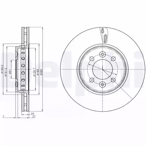 DELPHI Ön Fren Diski Havalı 280 mm 4 Karbonlu Takım BG4536C