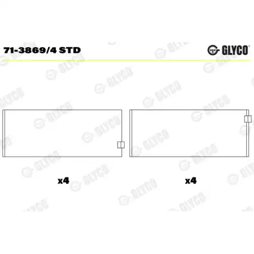 GLYCO Motor Kol Yatak 0.50 71-3869/4 STD