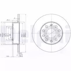 DELPHI Arka Fren Diski Dolu Ø260 5 Bıjon BG3890