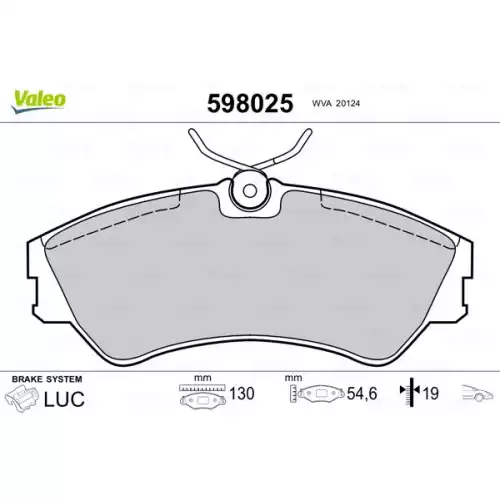 VALEO Ön Fren Balatası Tk 598025