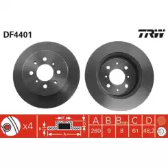 TRW Arka Fren Diski Düz DF4401