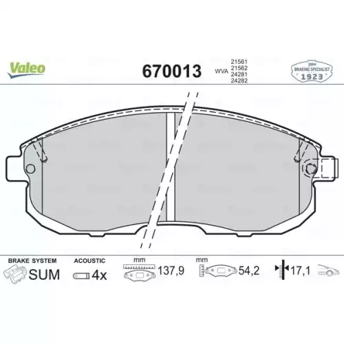 VALEO Ön Fren Balatası Tk 670013