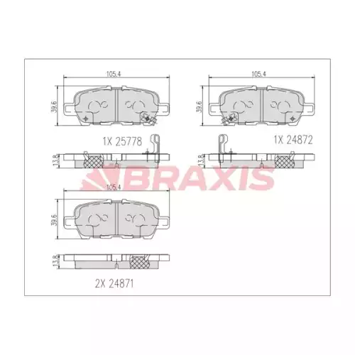 BRAXIS Arka Fren Balatası Tk AB0617