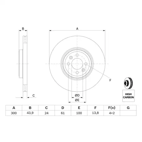 BOSCH Ön Fren Diski 0986479209