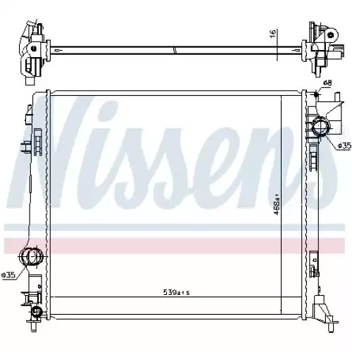 NISSENS Motor Motor Su Radyatörü Manuel 637665