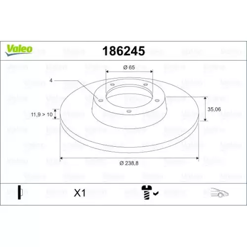 VALEO Ön Fren Diski Takım 186245