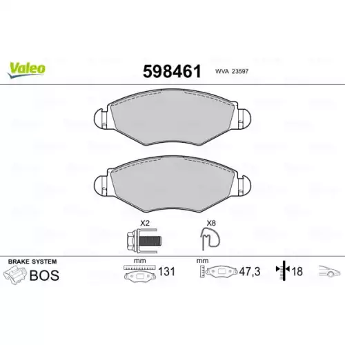 VALEO Ön Fren Balatası Tk 598461