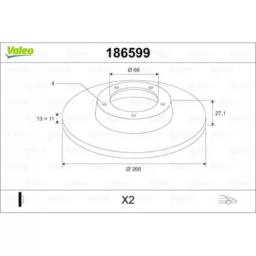 VALEO Fren Diski Ön Takım 186599