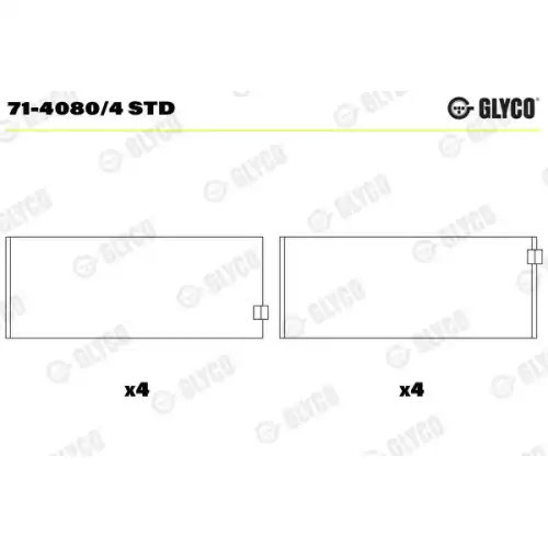 GLYCO Kol Yatak Std 71-4080/4 STD