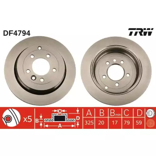 TRW Arka Fren Diski Havalı DF4794