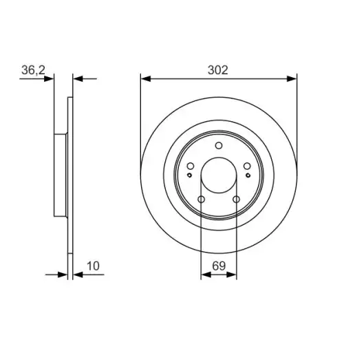 BOSCH Arka Fren Diski Düz Takım 0986479B04