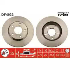 TRW Ön Fren Diski Havalı 276.5.mm Takım DF4933