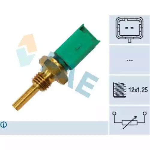 FAE Su Sıcaklık Hararet Müşürü 2 Fişli Yesil FAE 33700