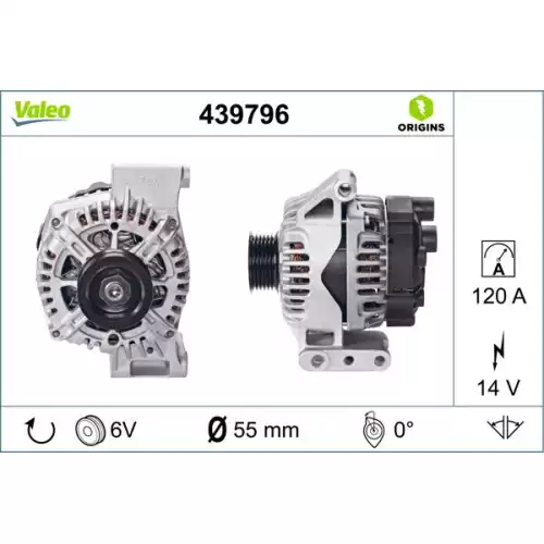 VALEO Alternatör 12 V 120A 439796