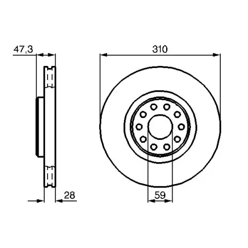 BOSCH Ön Fren Diski Havalı 310Mm 0986478669