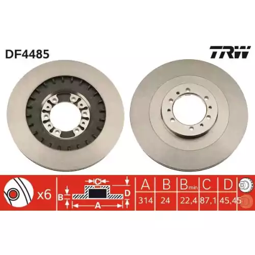 TRW Ön Fren Diski Havalı 314.6.mm DF4485