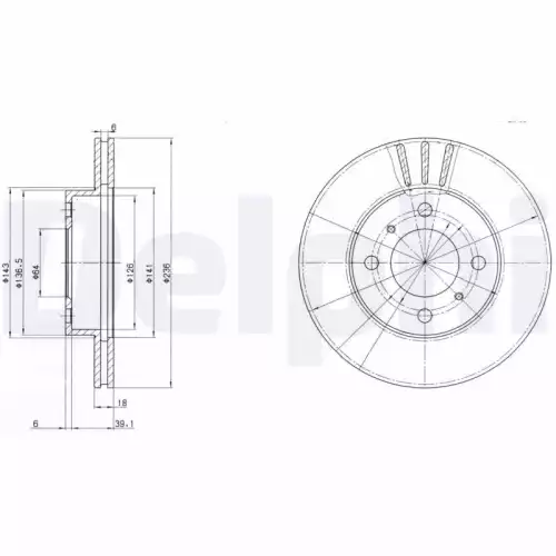 DELPHI Ön Fren Diski Havalı BG2810