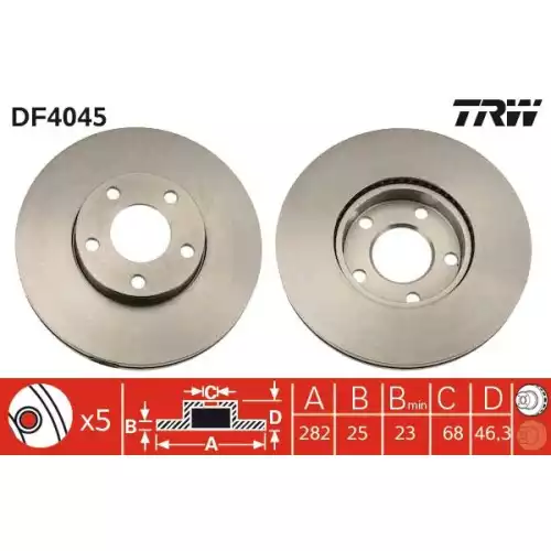 TRW Ön Fren Diski Havalı Takım DF4045