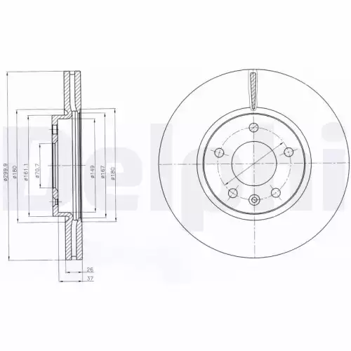 DELPHI Ön Fren Diski Havalı 300Mm 16Jant BG4278