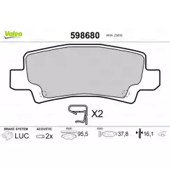 VALEO Arka Fren Balatası Tk 598680