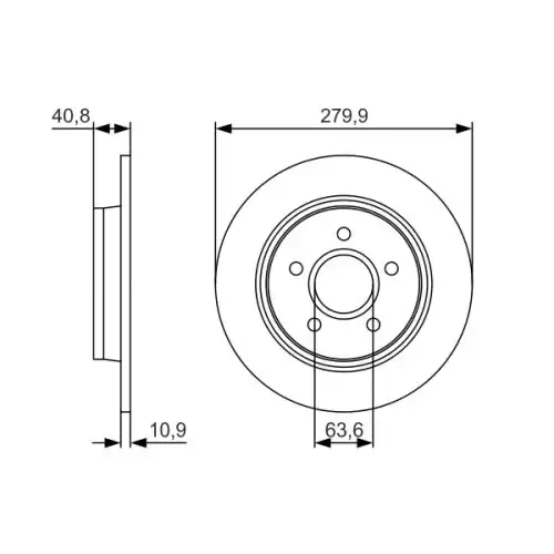 BOSCH Arka Fren Diski Dolu 280Mm 0986479S49