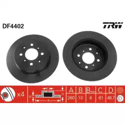 TRW Arka Fren Diski Düz DF4402